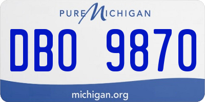 MI license plate DBO9870