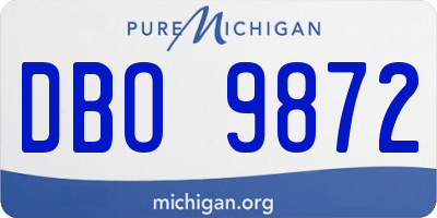 MI license plate DBO9872