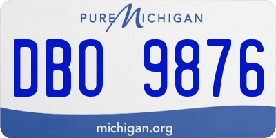 MI license plate DBO9876