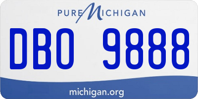 MI license plate DBO9888
