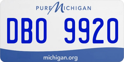 MI license plate DBO9920