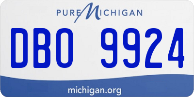 MI license plate DBO9924