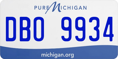 MI license plate DBO9934