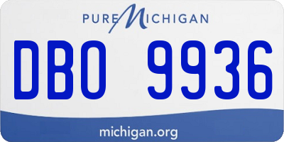 MI license plate DBO9936