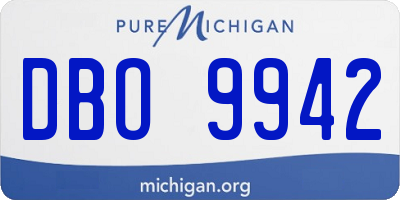 MI license plate DBO9942