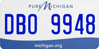 MI license plate DBO9948