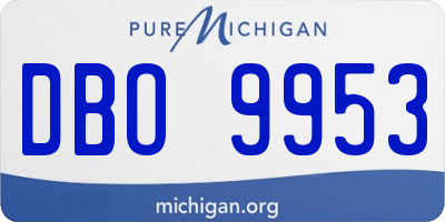 MI license plate DBO9953