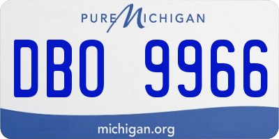 MI license plate DBO9966
