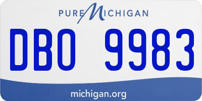 MI license plate DBO9983