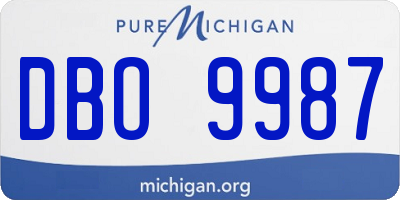 MI license plate DBO9987