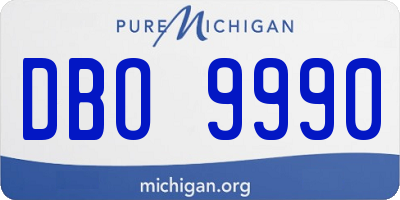 MI license plate DBO9990