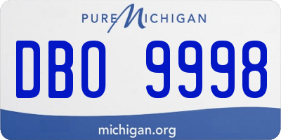 MI license plate DBO9998