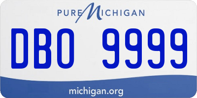 MI license plate DBO9999