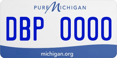 MI license plate DBP0000