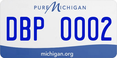MI license plate DBP0002