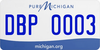 MI license plate DBP0003
