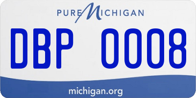 MI license plate DBP0008