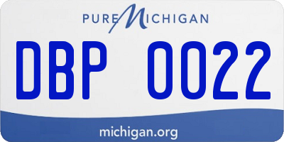 MI license plate DBP0022
