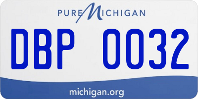 MI license plate DBP0032