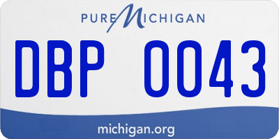 MI license plate DBP0043