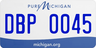 MI license plate DBP0045