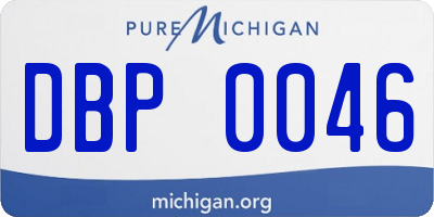 MI license plate DBP0046