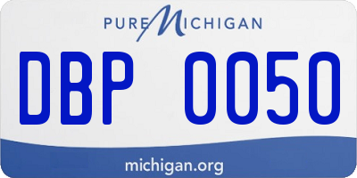 MI license plate DBP0050