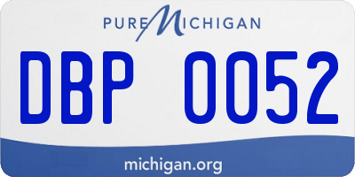 MI license plate DBP0052