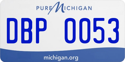 MI license plate DBP0053