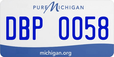 MI license plate DBP0058