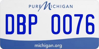 MI license plate DBP0076