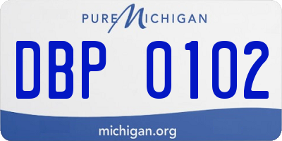 MI license plate DBP0102