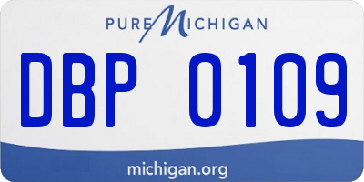 MI license plate DBP0109