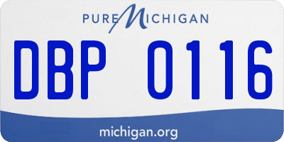 MI license plate DBP0116