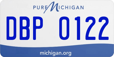 MI license plate DBP0122
