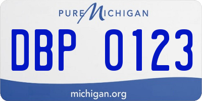MI license plate DBP0123