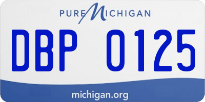 MI license plate DBP0125