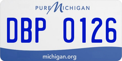 MI license plate DBP0126