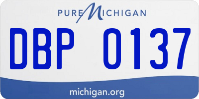 MI license plate DBP0137