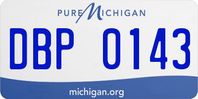 MI license plate DBP0143