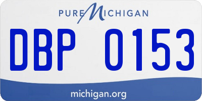 MI license plate DBP0153