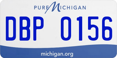 MI license plate DBP0156
