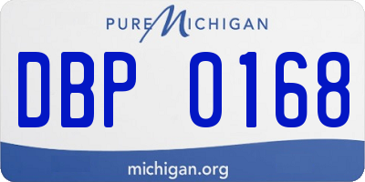MI license plate DBP0168