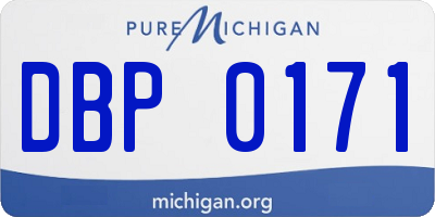 MI license plate DBP0171