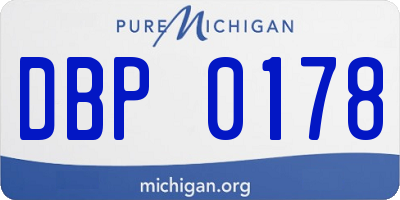MI license plate DBP0178