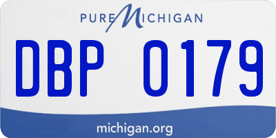 MI license plate DBP0179