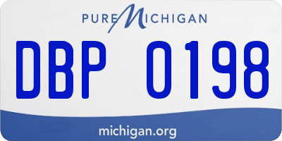 MI license plate DBP0198