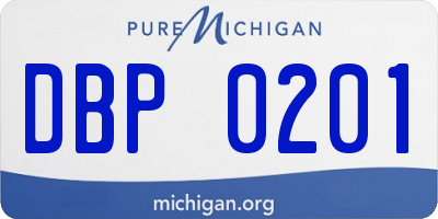 MI license plate DBP0201