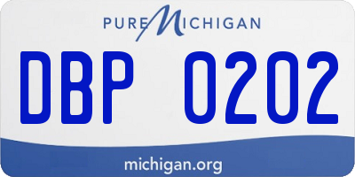 MI license plate DBP0202