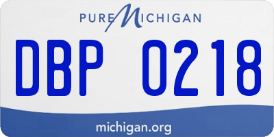 MI license plate DBP0218